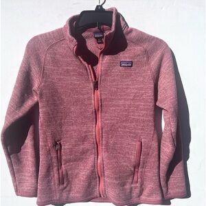 Patagonia kids mauve pink full zip better sweater 12 large girls